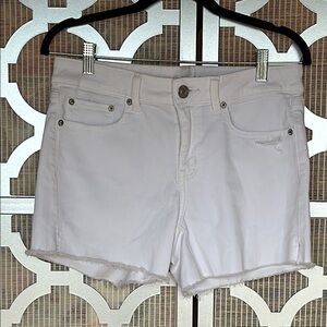 American Eagle Outfitters White Jean Shorts Textured Denim